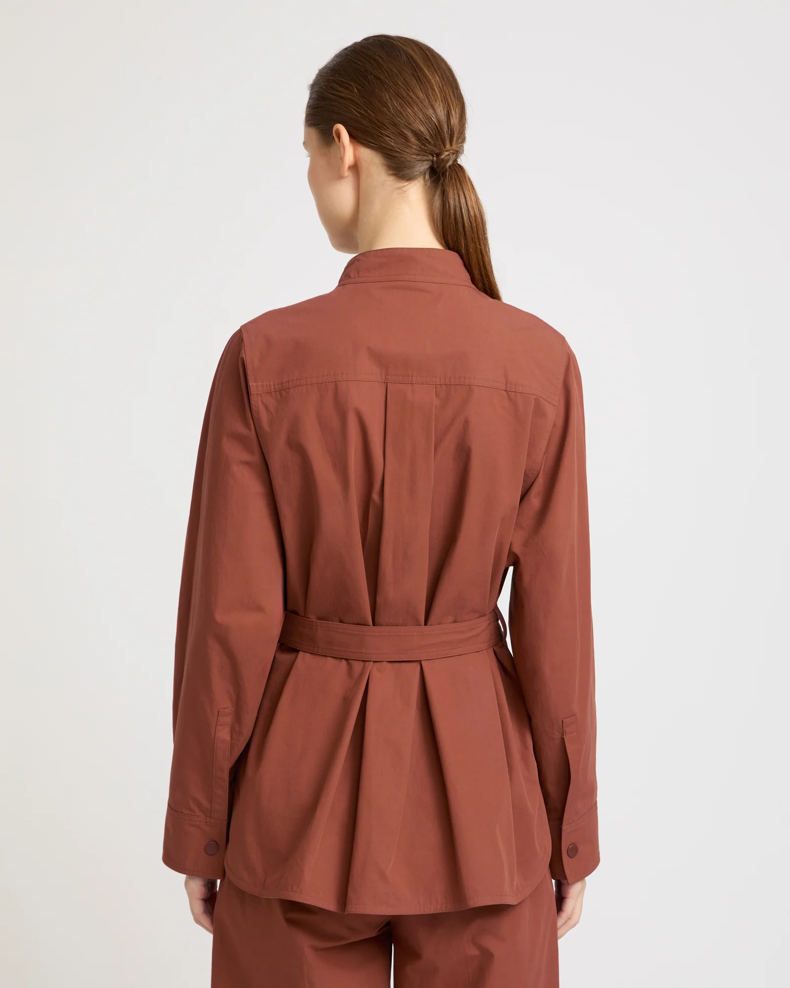 Veste saharienne ceinturée en tissu coton - Image 4