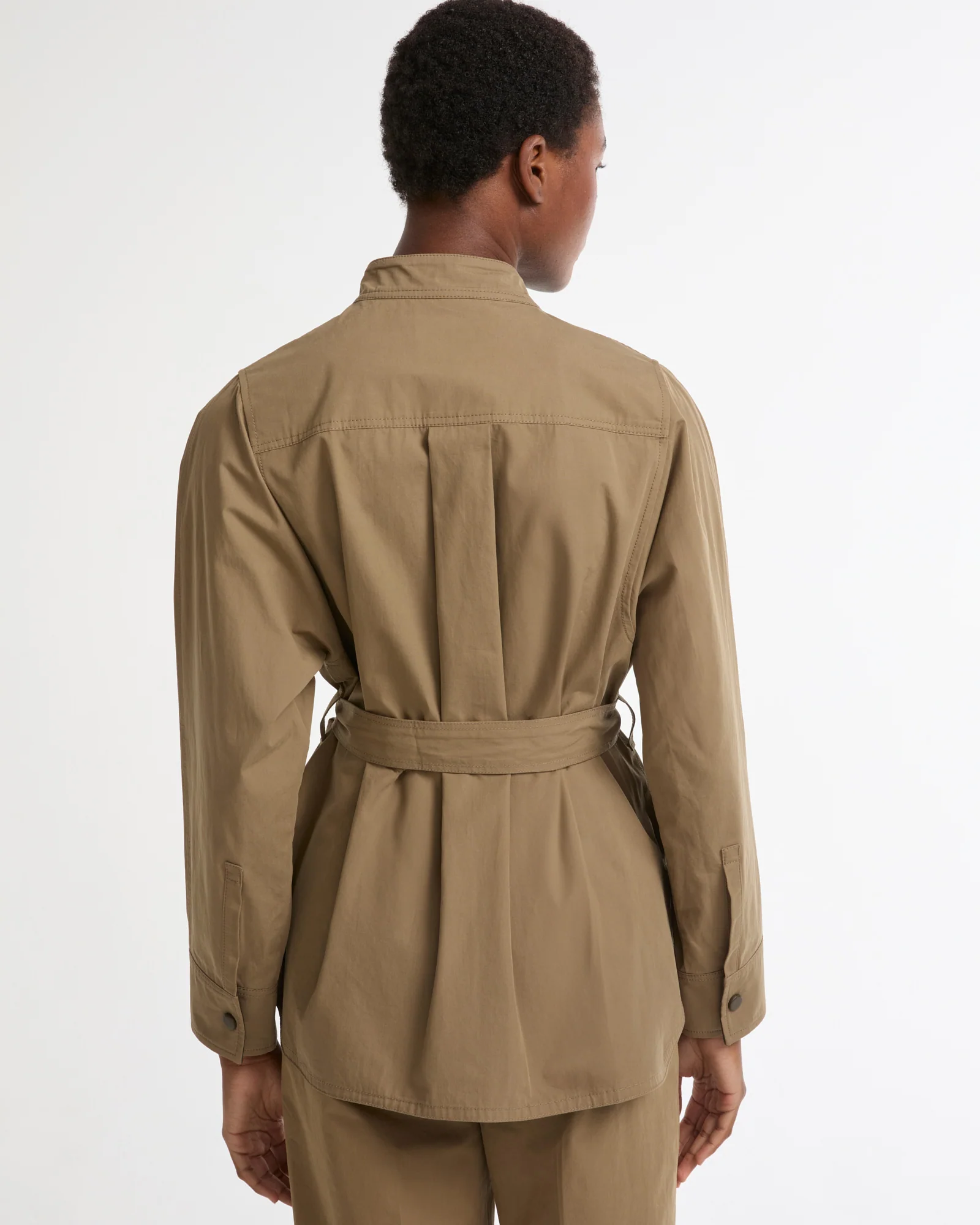 Veste saharienne ceinturée en tissu coton - Image 5