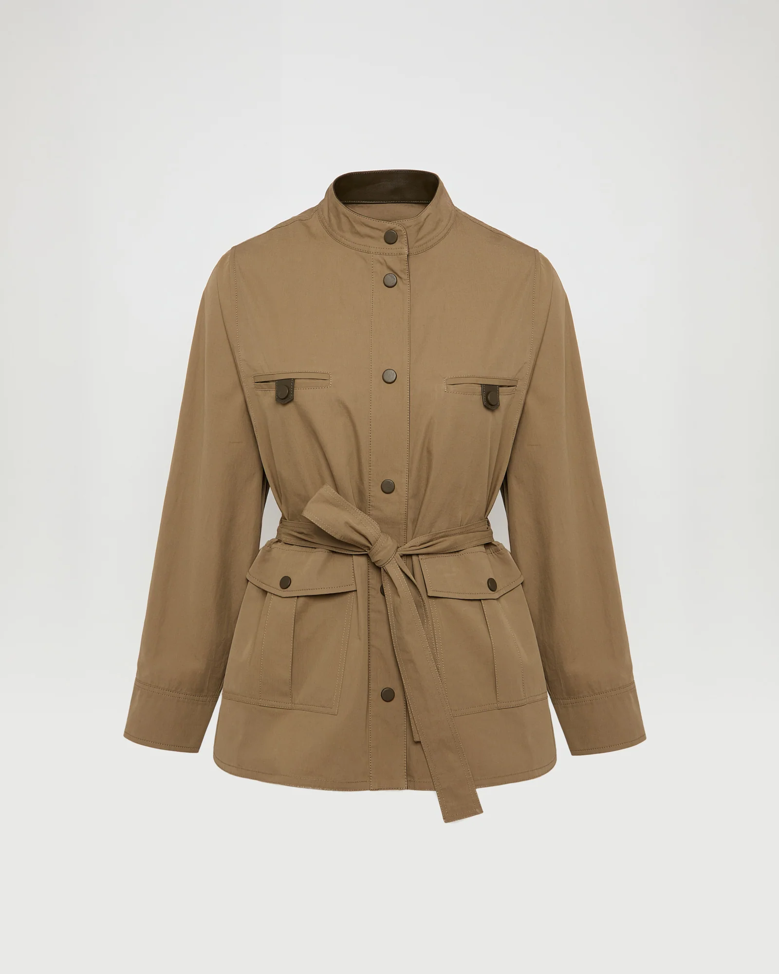 Veste saharienne ceinturée en tissu coton - Image 6