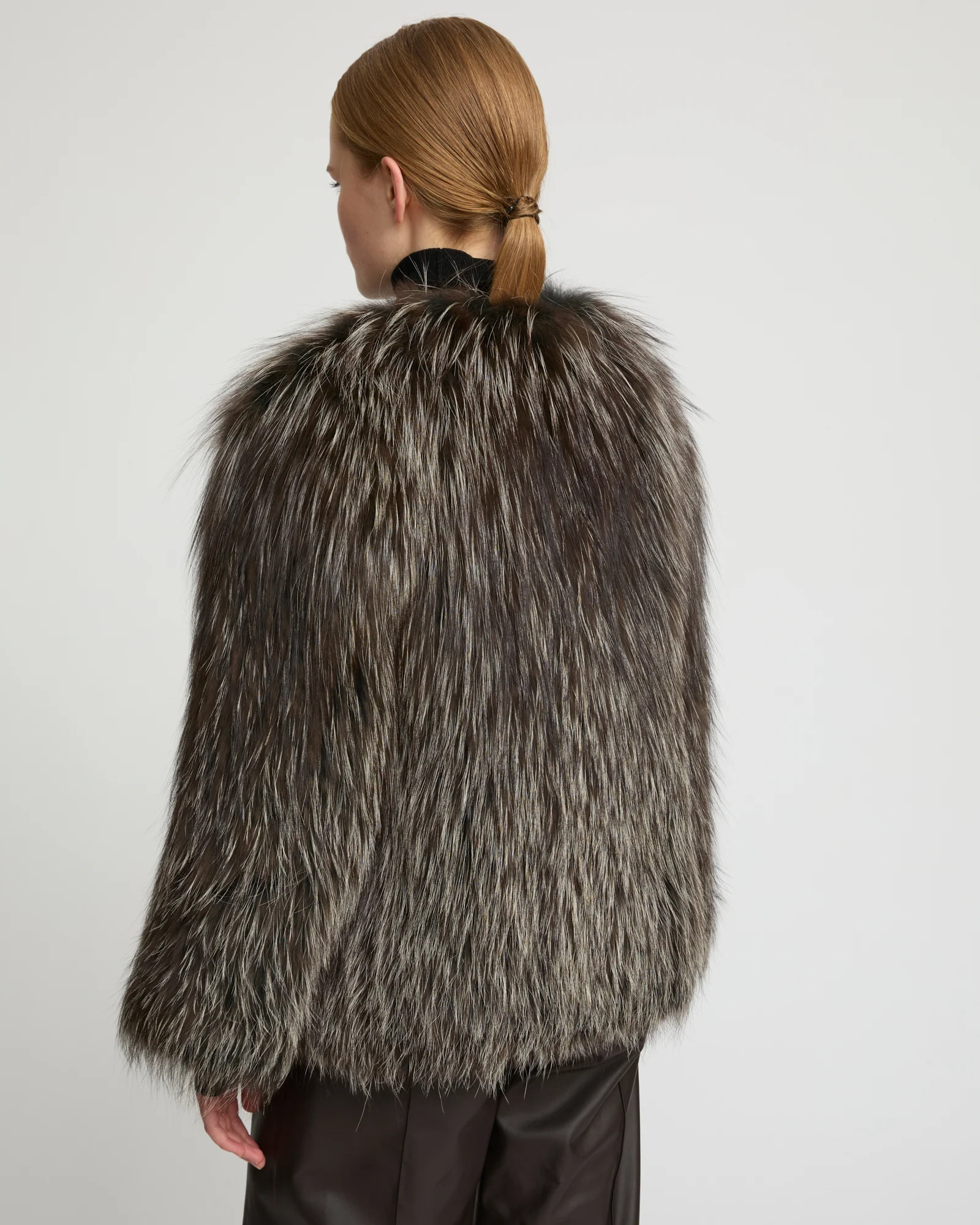 Veste courte en fourrure de renard tricoté - Image 5