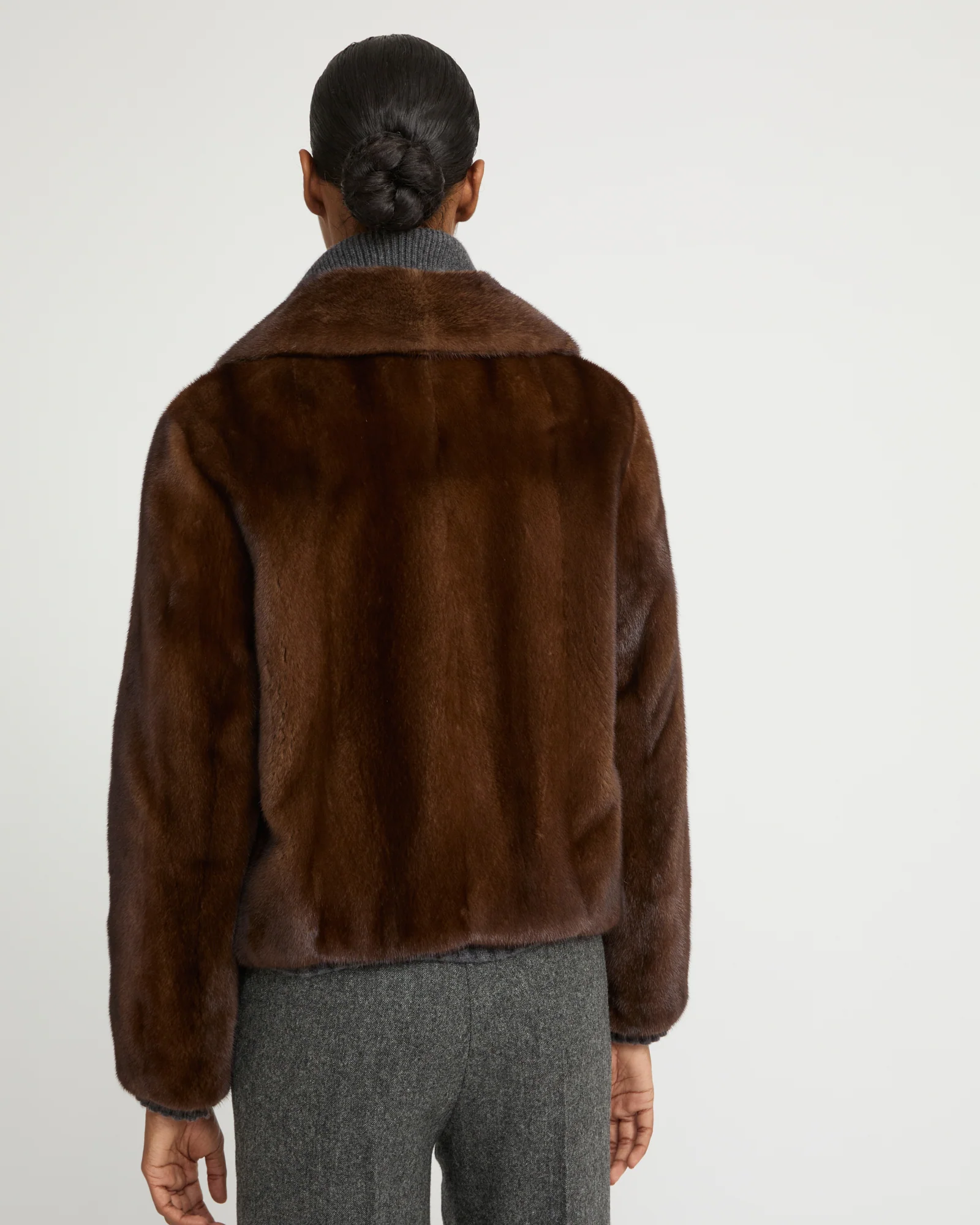 Veste courte en fourrure de vison à poils longs - Image 6