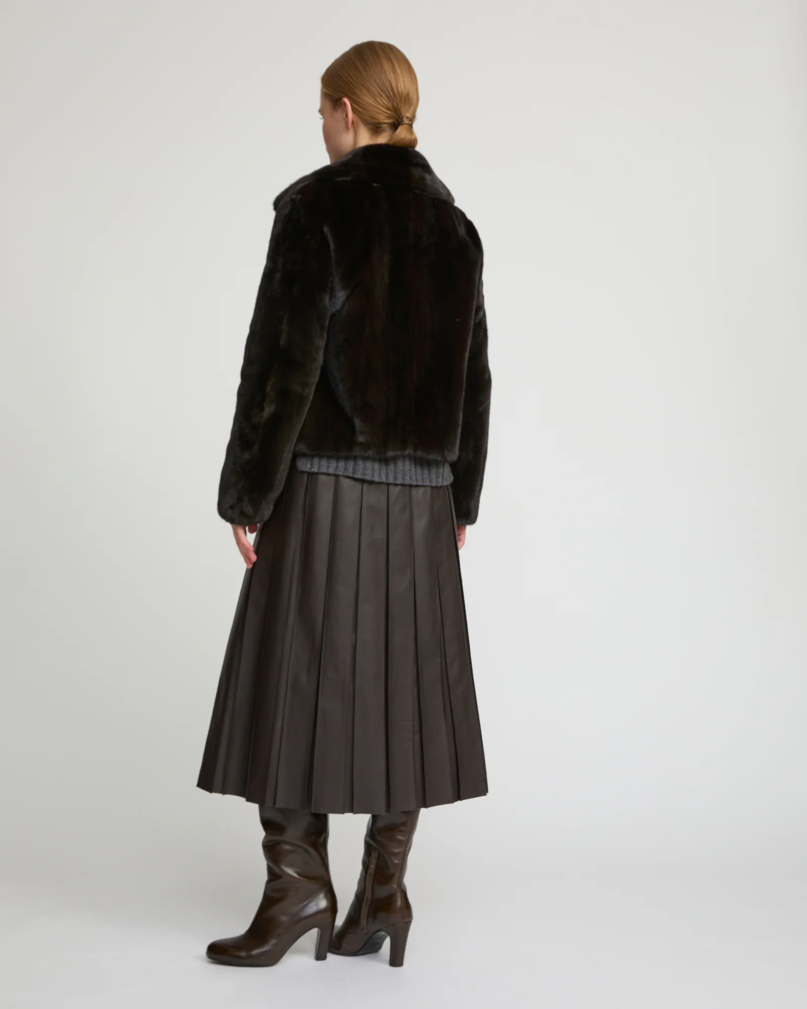 Veste courte en fourrure de vison à poils longs - Image 4