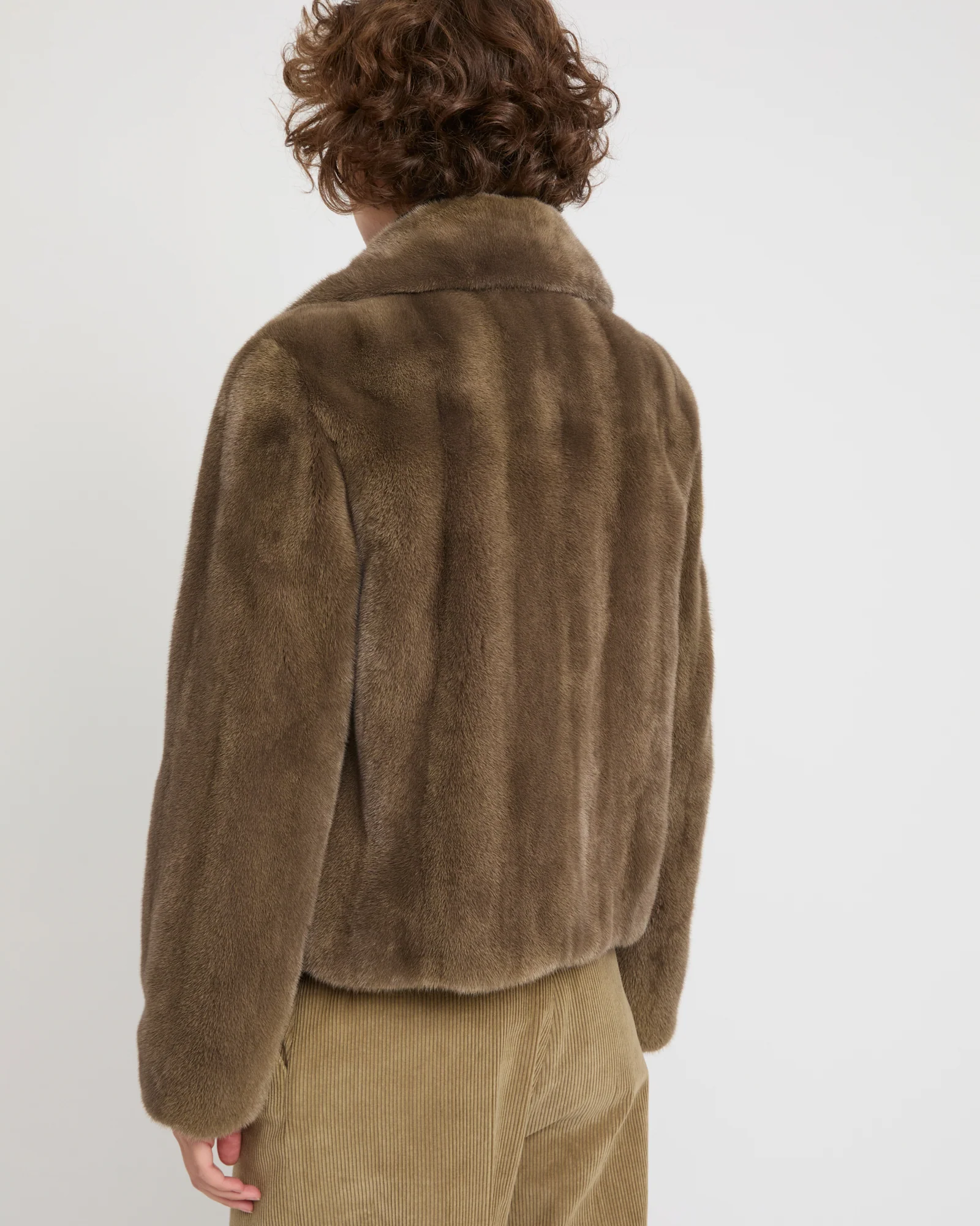 Veste courte en fourrure de vison à poils longs - Image 5