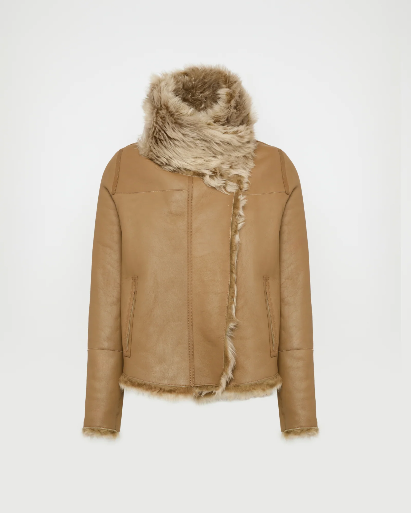 Veste courte en peau lainée d'agneau de Toscane - Image 7