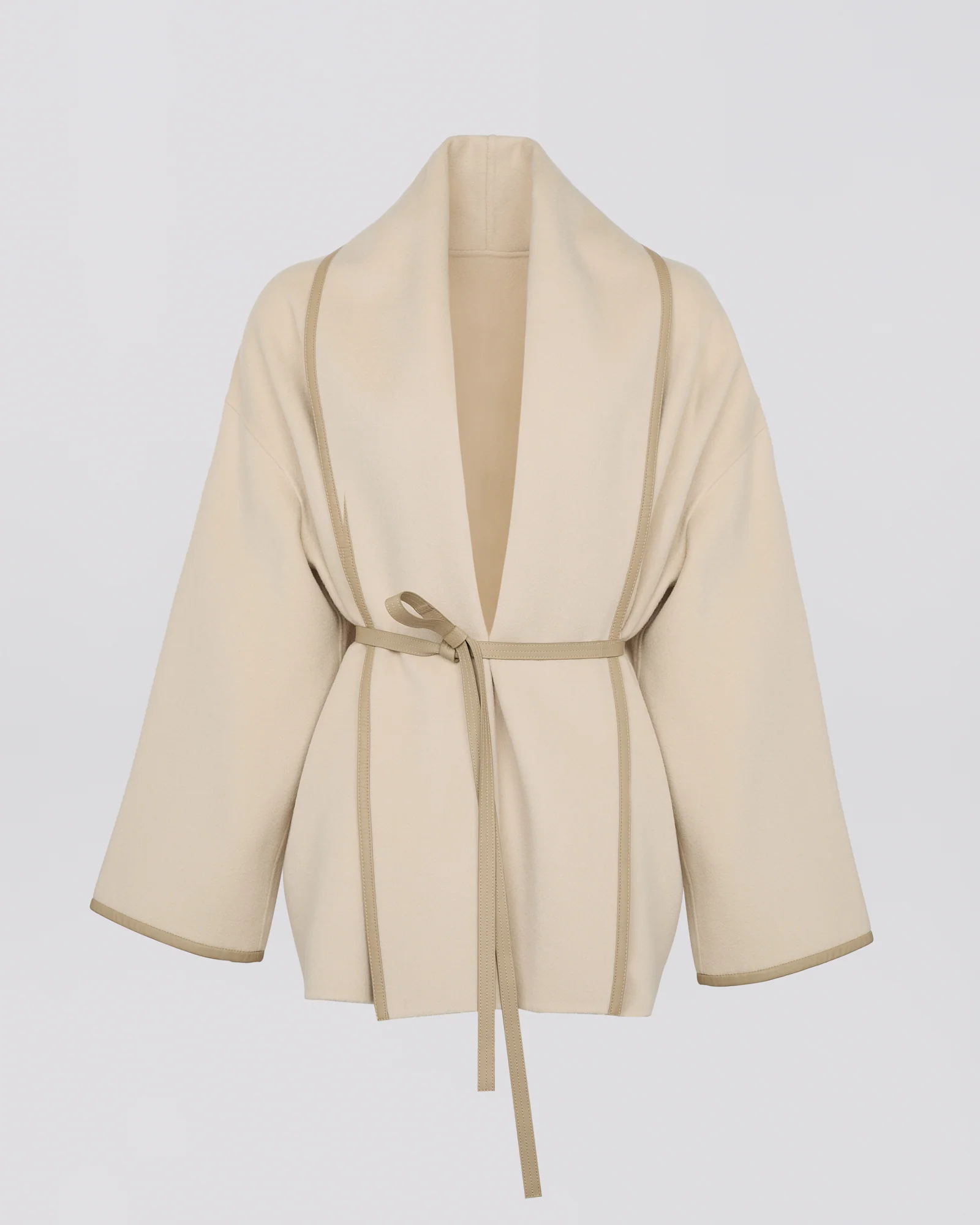 Veste drapée en laine mélangée double face - Image 5