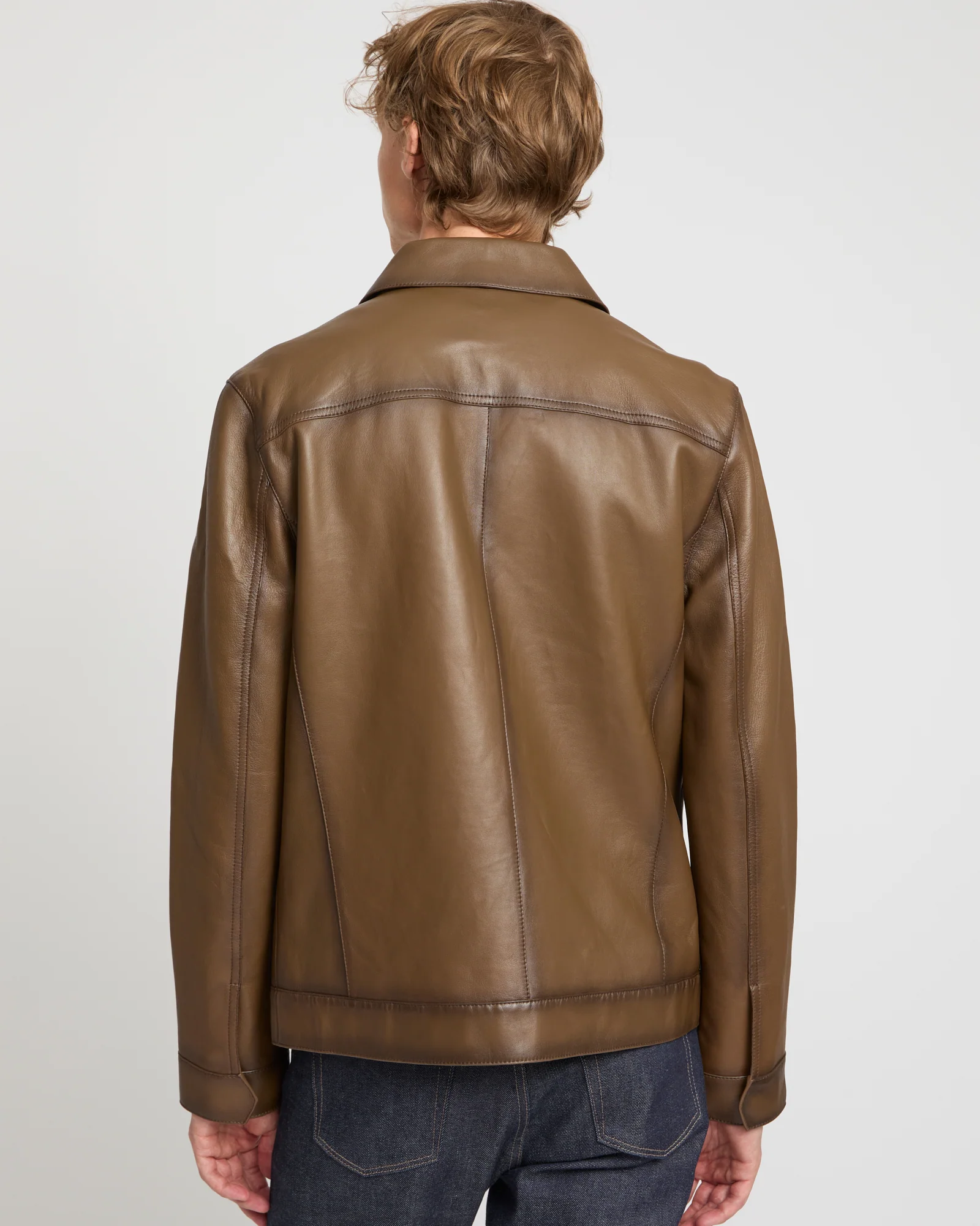 Veste en cuir esprit denim jacket - Image 4