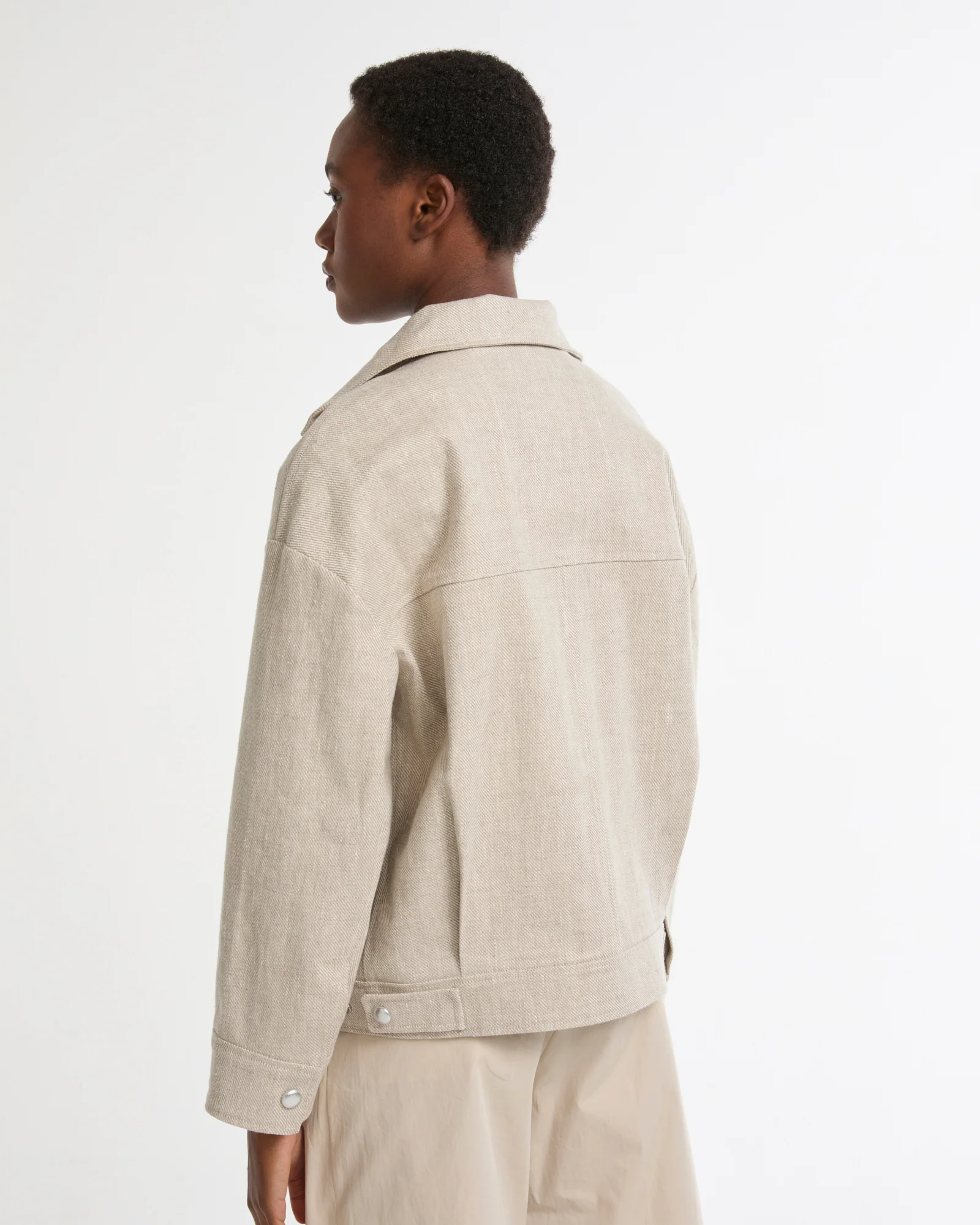 Veste en lin double face argentée - Image 4