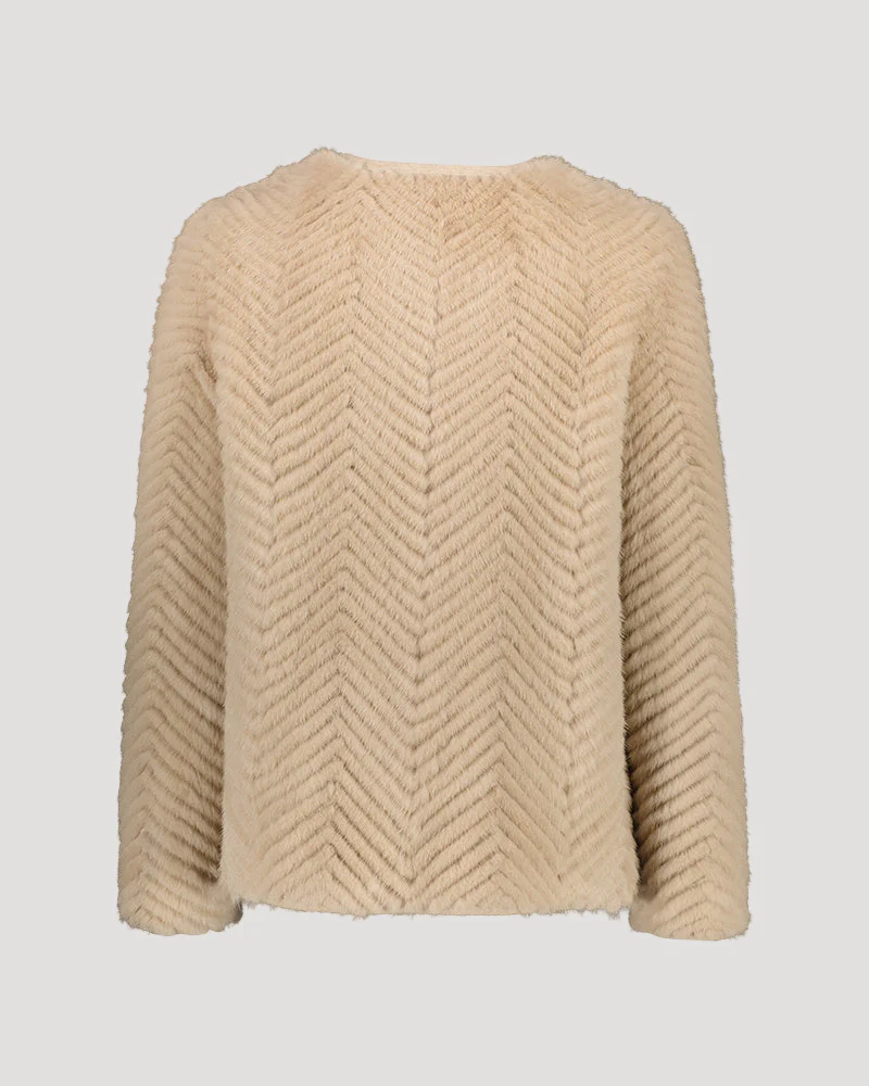 Veste en maille Mérinos et fourrure de vison - Image 5
