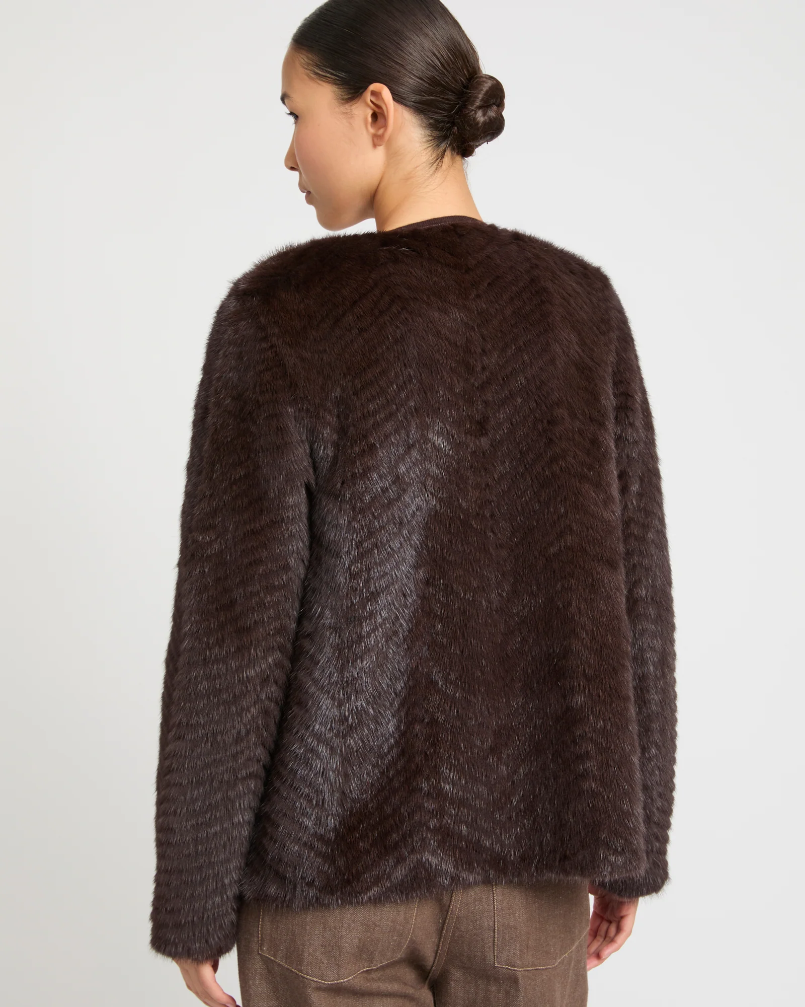 Veste en maille Mérinos et fourrure de vison - Image 4