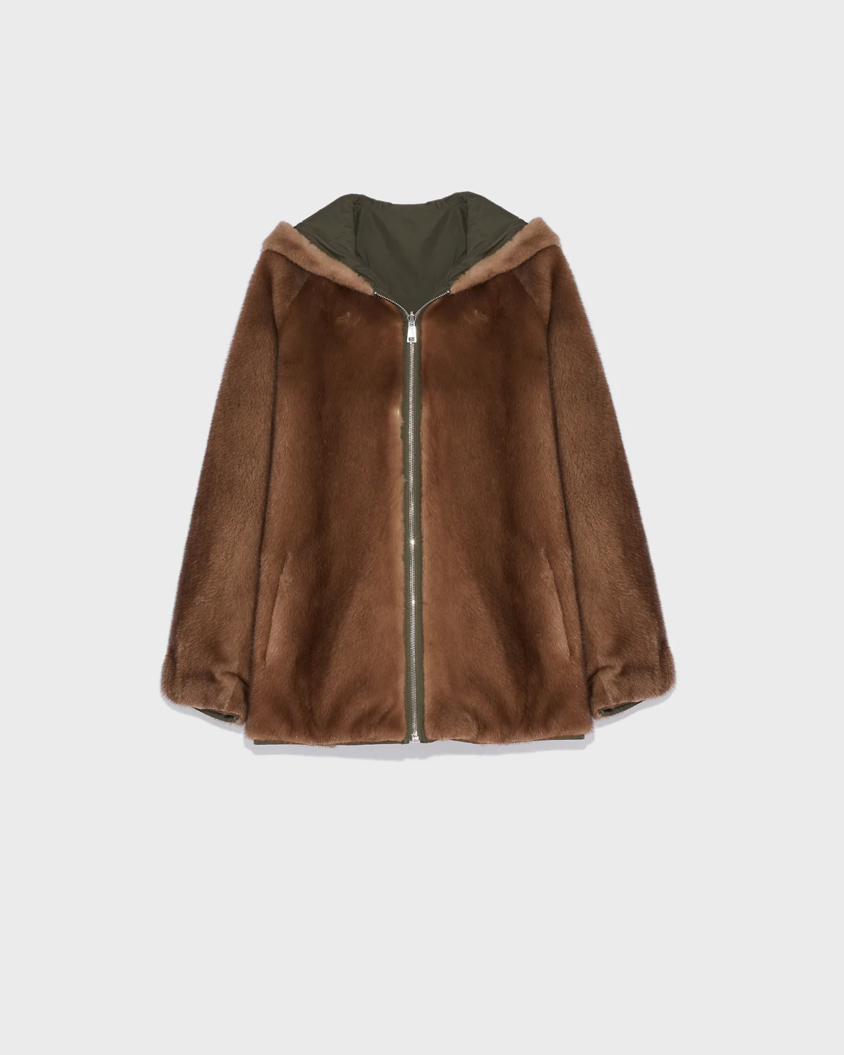 Parka à capuche en tissu technique réversible et fourrure de vison - Image 7