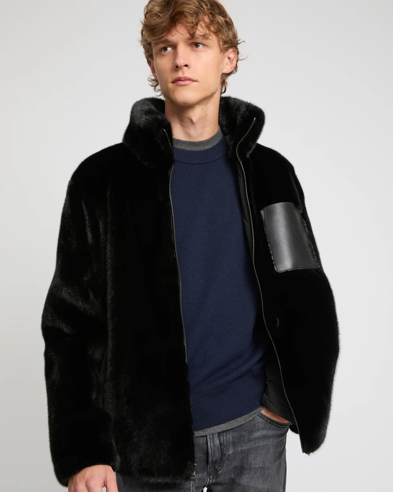 Veste fleece en fourrure de vison réversible - Image 4