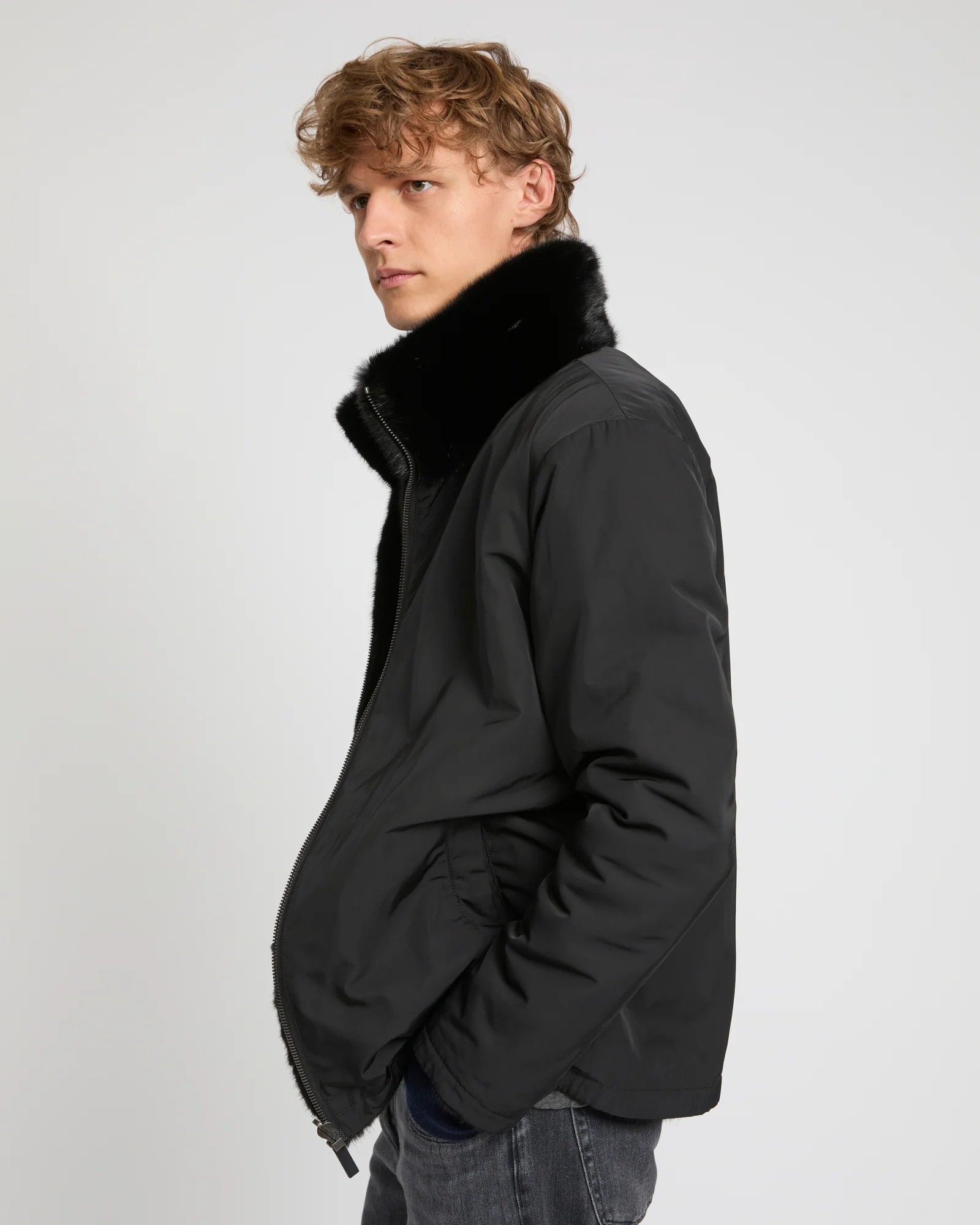 Veste fleece en fourrure de vison réversible - Image 5