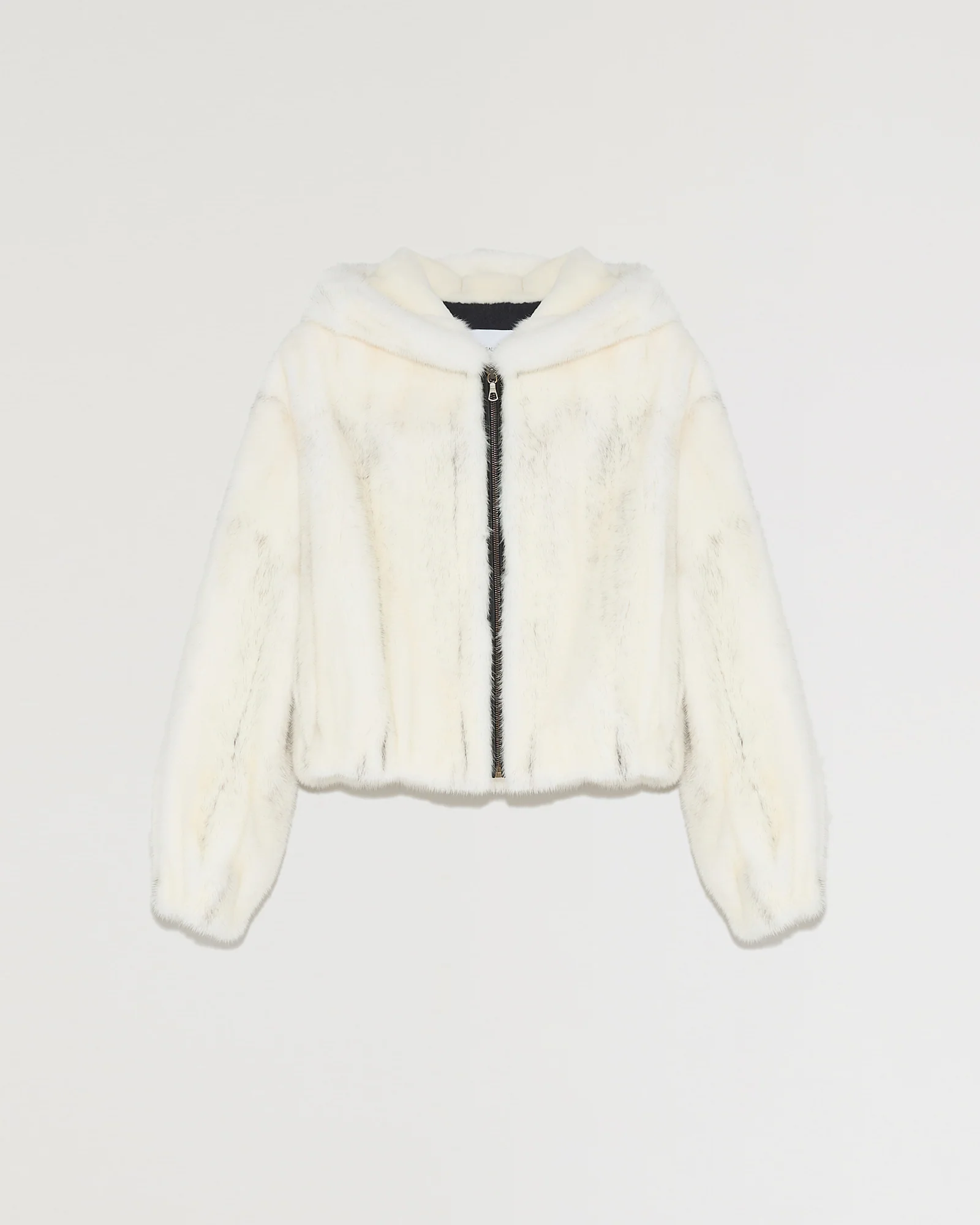 Veste courte à capuche en fourrure fourrure de vison