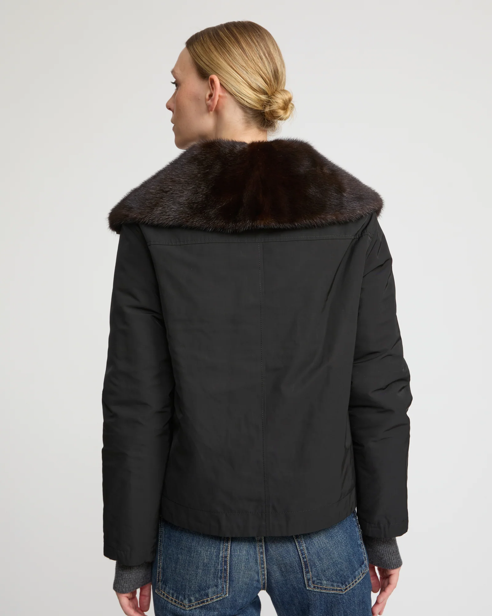 Veste réversible en tissu technique et fourrure de vison - Image 5