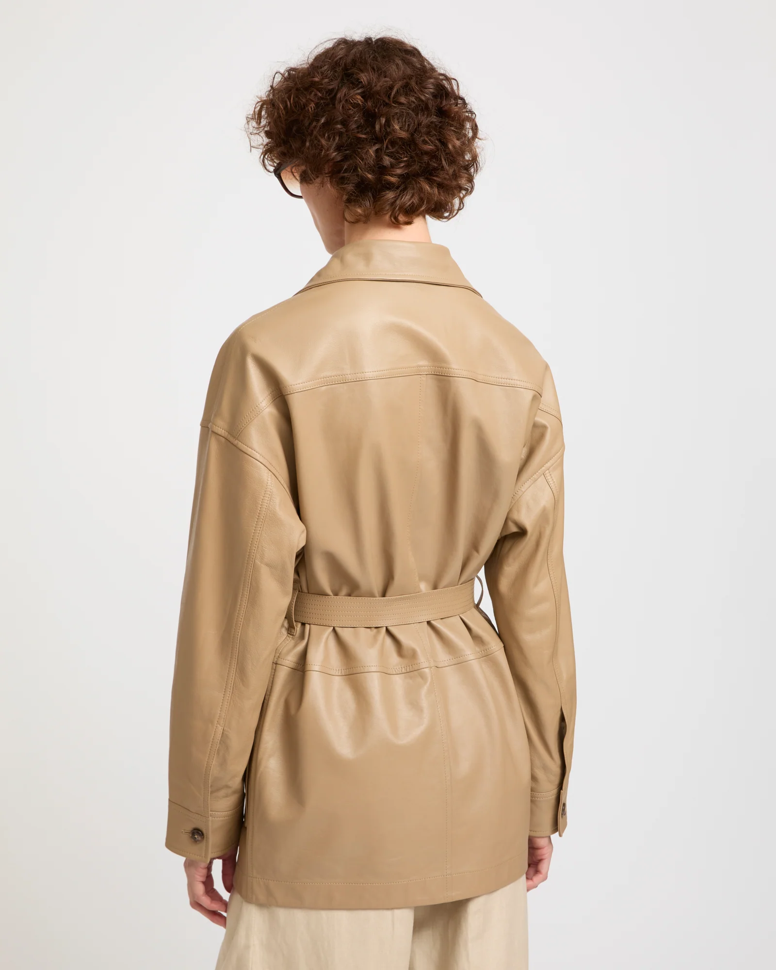 Veste saharienne en cuir d'agneau - Image 4