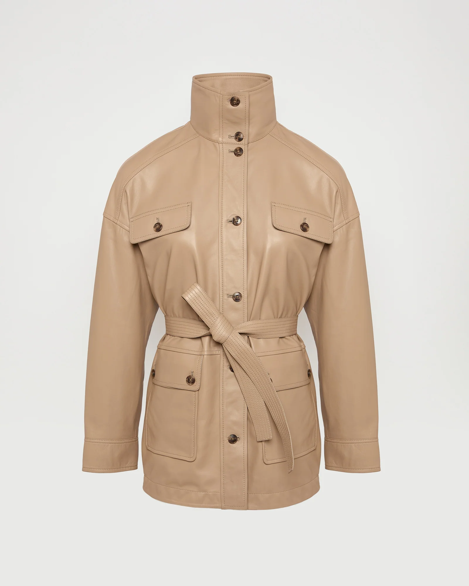 Veste saharienne en cuir d'agneau - Image 5