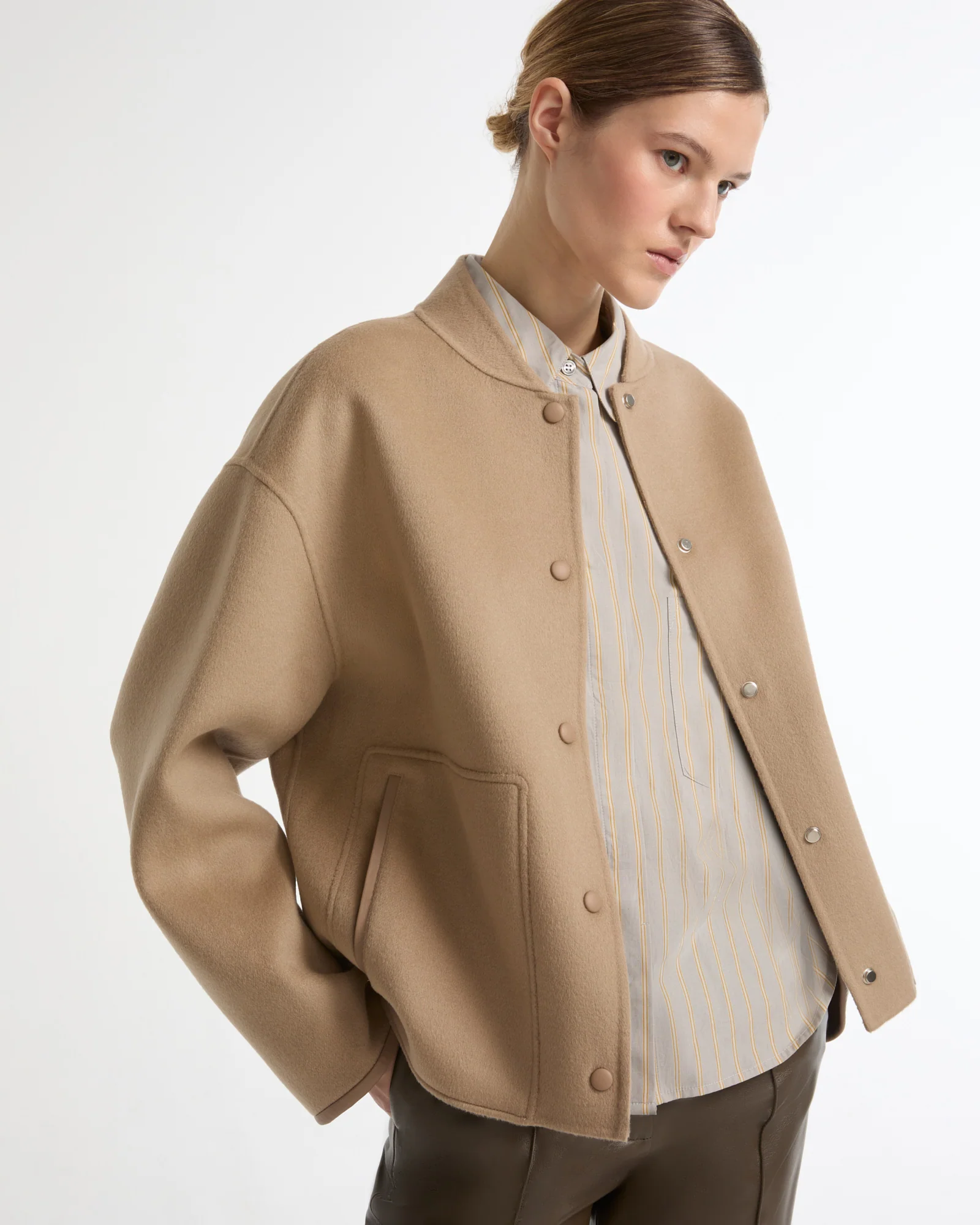 Veste teddy en lainage cachemire double face
